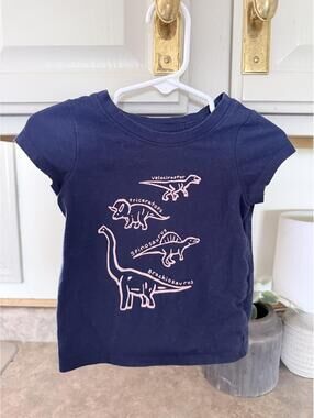 Cat & Jack Baby Dinosaur Graphic Tee Shirt 18M Navy Blue